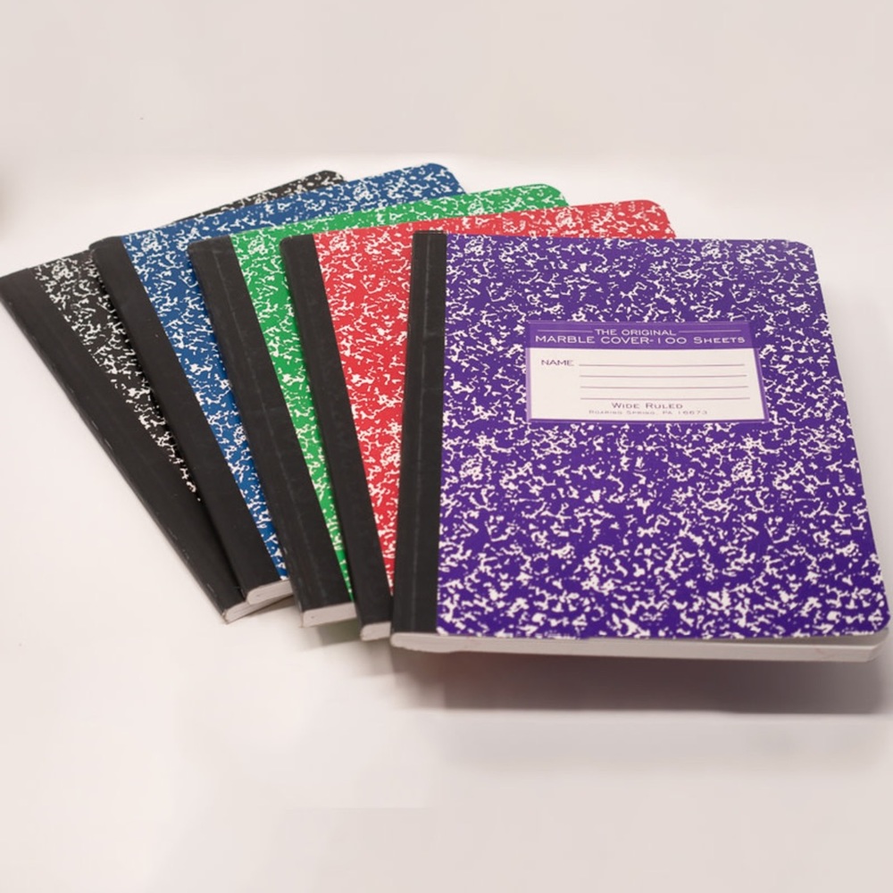 *BRAND NEW* Staples Assorted Colors Wide Ruled Army Marble Composition Notebooks